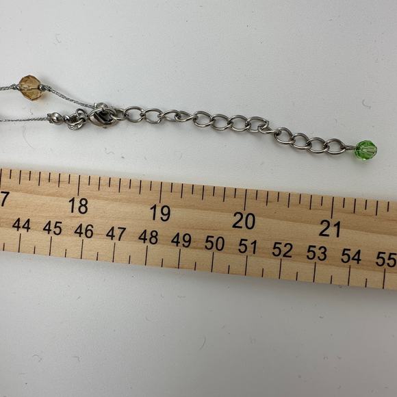 Premier Designs Glass Bead Necklace Colorful 36in Pink Blue Yellow Purple Spring - Picture 4 of 5